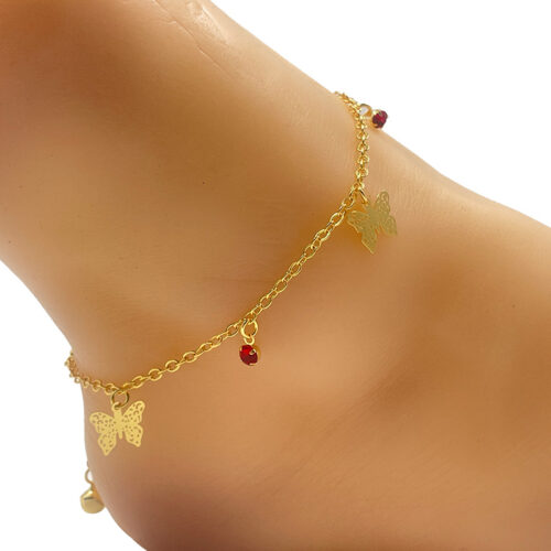Crystal Gold Charm Anklet